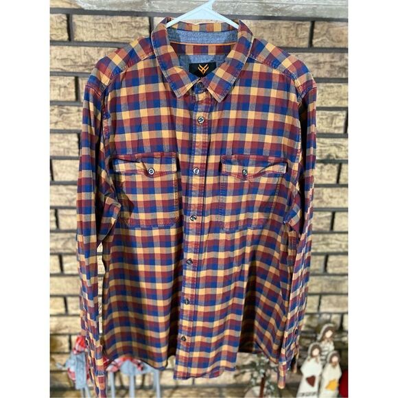 Hawx Mens Plaid Flannel Button‎ Up Shirt - Picture 1 of 7